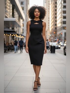 Calvin Klein Black Sleeveless Twist-Back Mini Dress